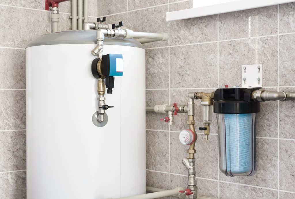 water heating boiler with pump